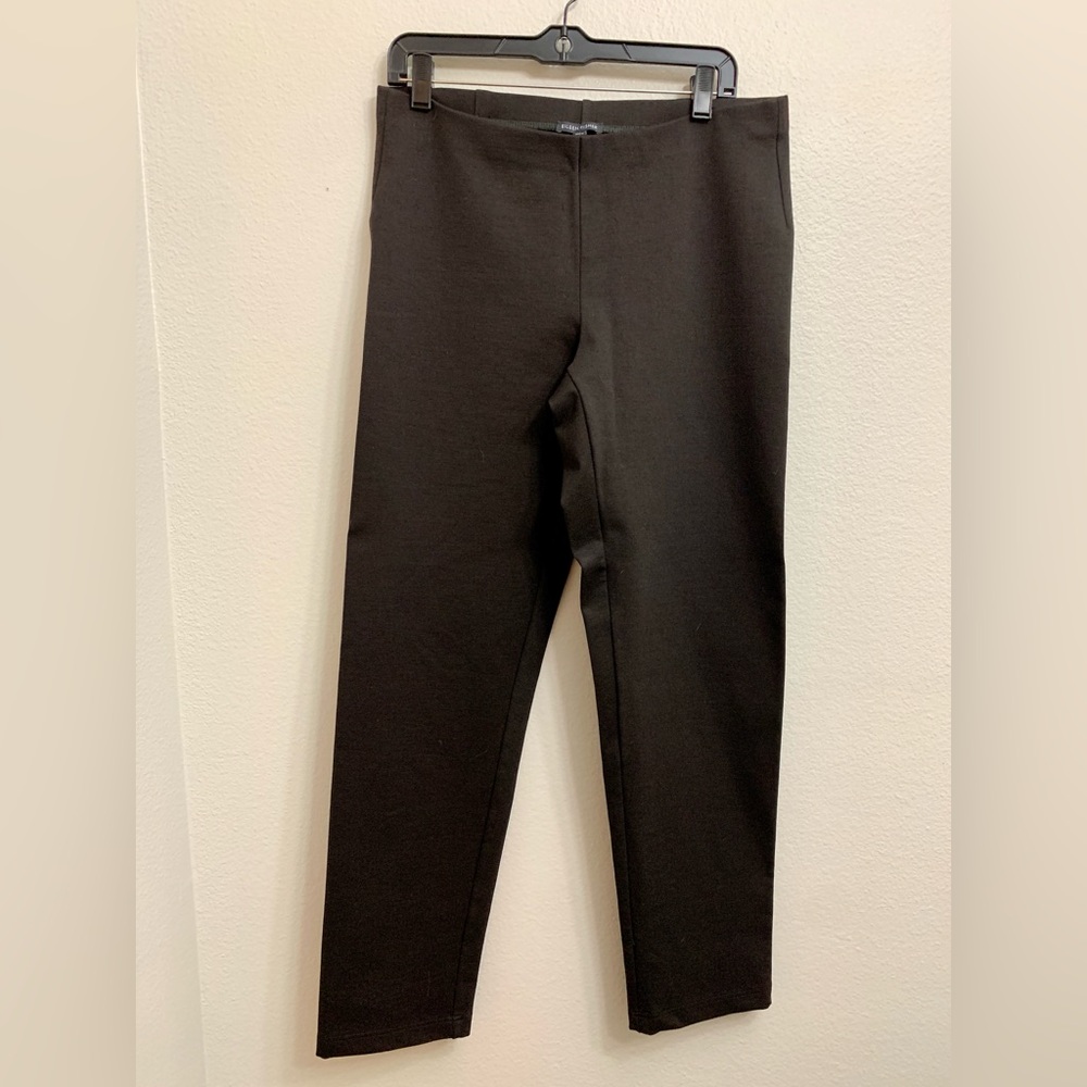 Eileen Fisher Straight Leg, Pull-On Pants Elastic Waistband Women, Medium Black